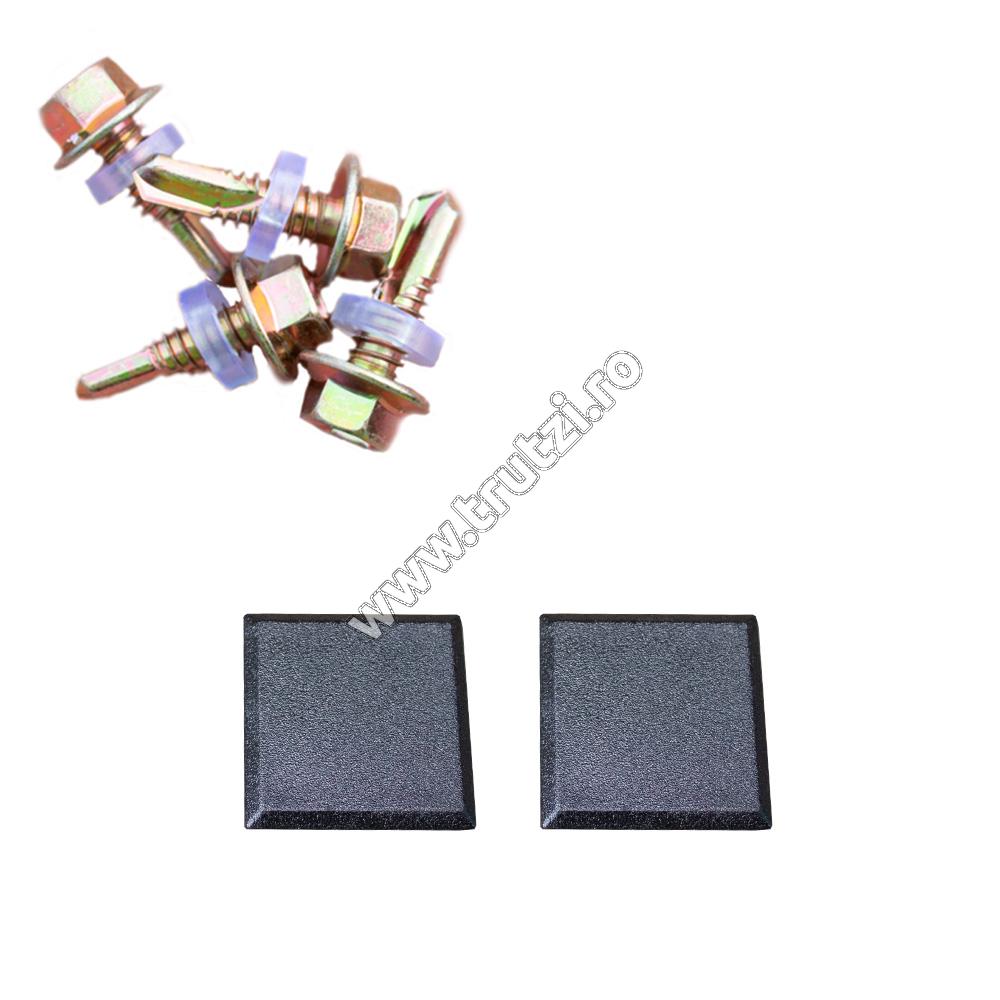 Set profil U 30x30mm, H 1920mm pentru instalare panou aluminiu în cadru de beton, gri RAL 7016