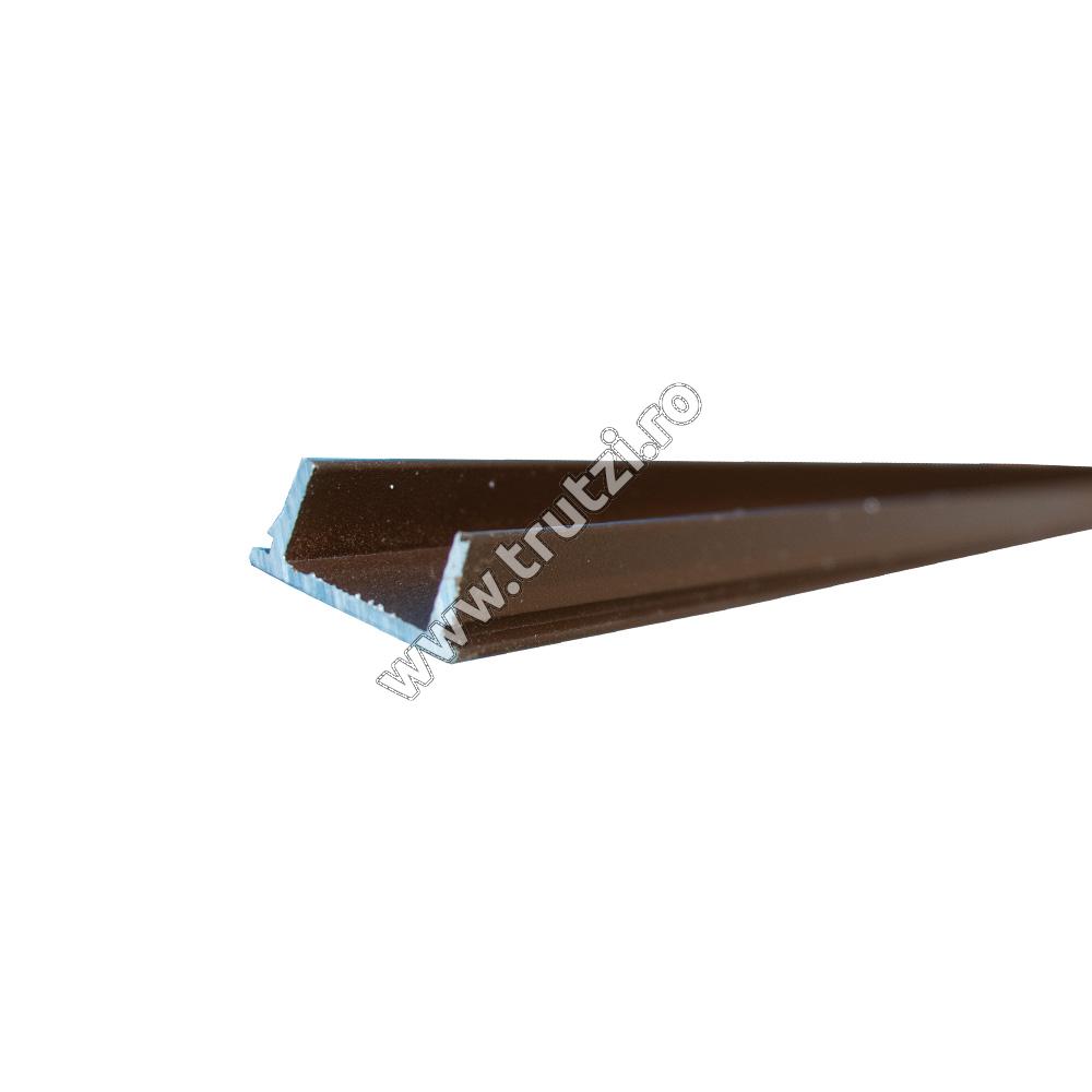 Set profil U 30x30mm, H 1920mm pentru instalare panou aluminiu în cadru de beton, maro RAL 8014