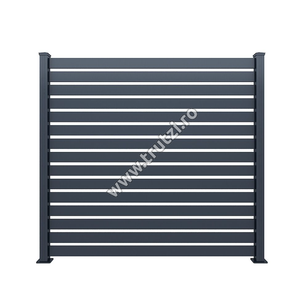 Imagine panou gard aluminiu model zebra, l1500xh2000mm, gri ral 7016, distantier 30cm