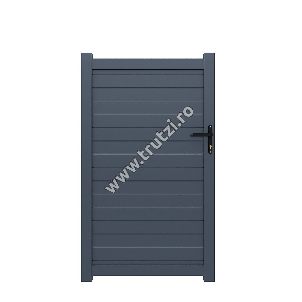 Imagine poarta aluminiu model forza 910x2000mm, gri ral 7016