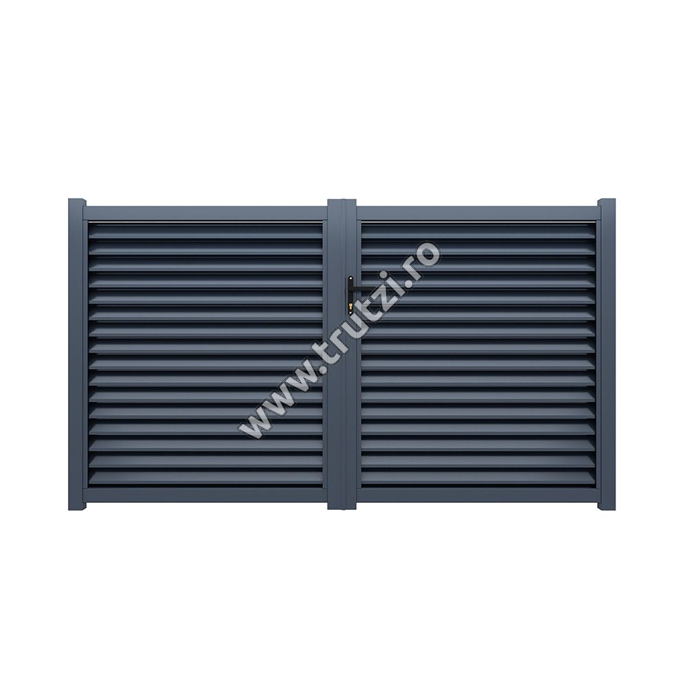 Imagine poarta batanta aluminiu model jaluzea 3500x2000mm, gri ral 7016