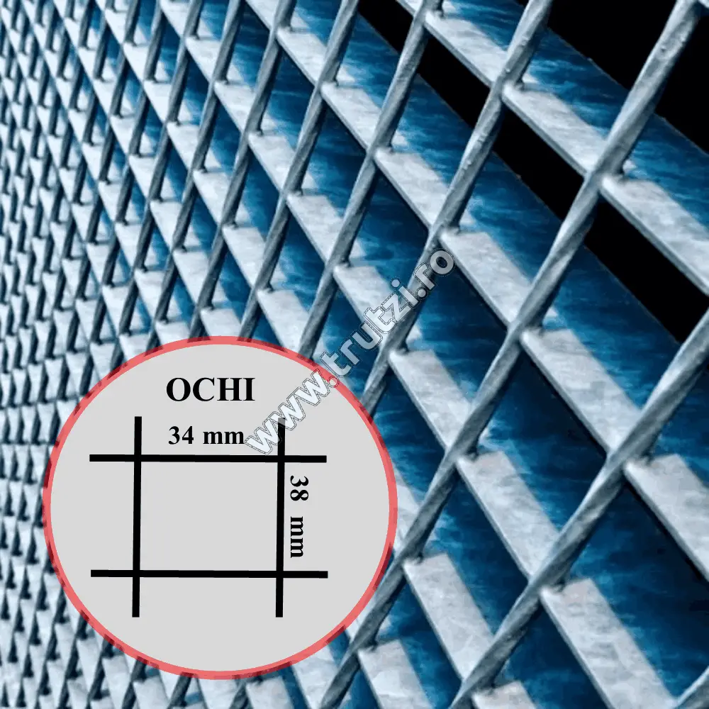 Imagine gratar zincat sp. 30x2, 2000x860 mm, ochi 34x38 mm