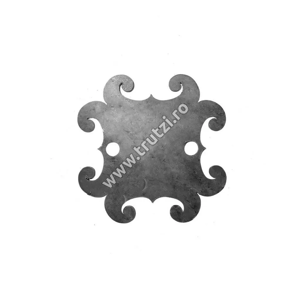 Imagine placuta din tabla pt. balustrada 115x115, cu gauri pe oriz. gr. 3.0mm