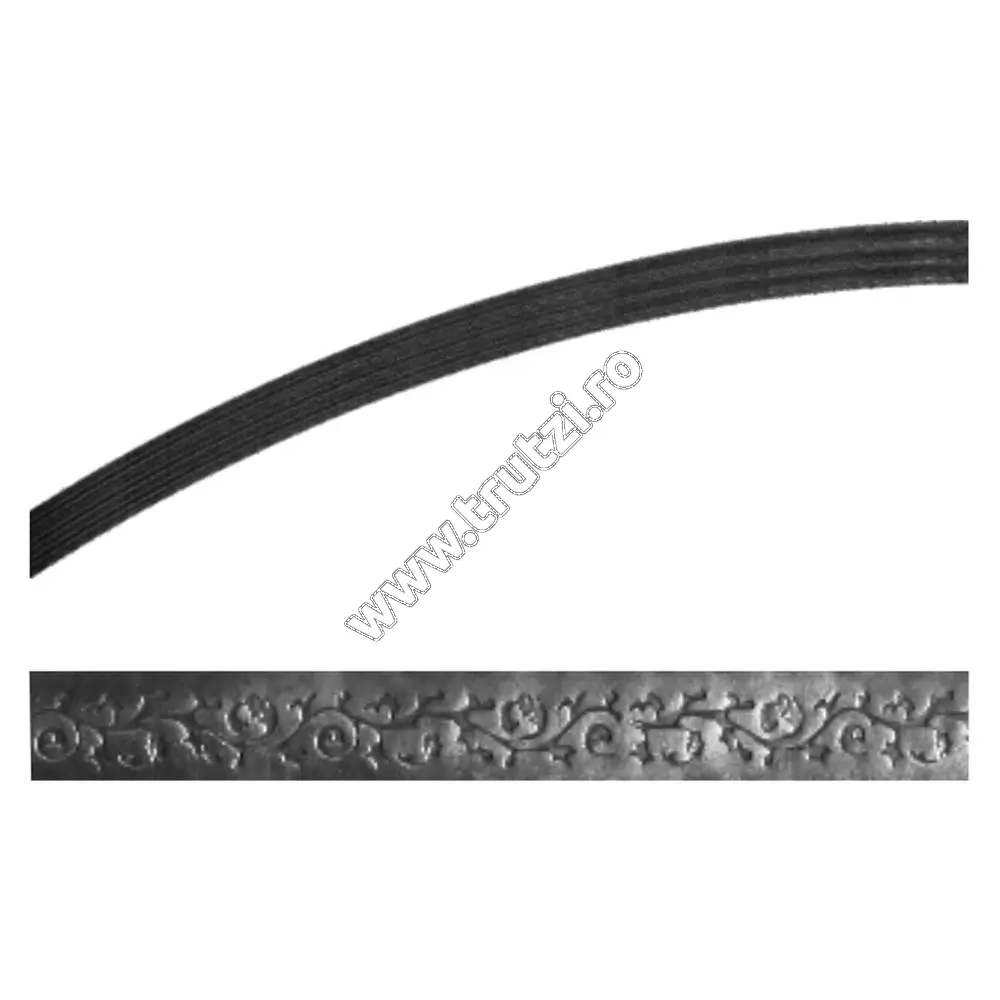 Imagine arcada "semicerc" pe stg sect. 40x5mm amprentat floare, h 250-300, l 2000