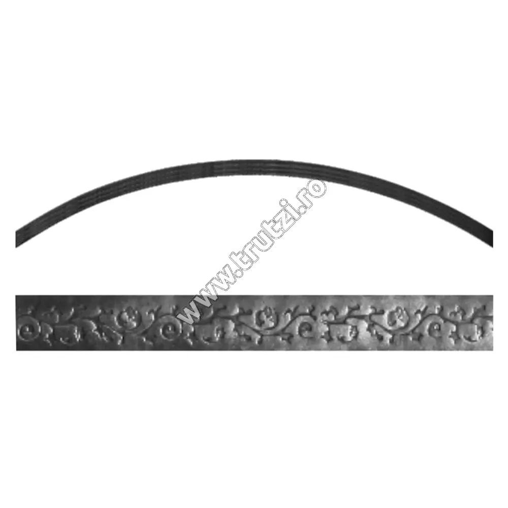 Imagine arcada "semicerc" plasa gard sect. 30x5mm amprentat floare, h 230, l 2000