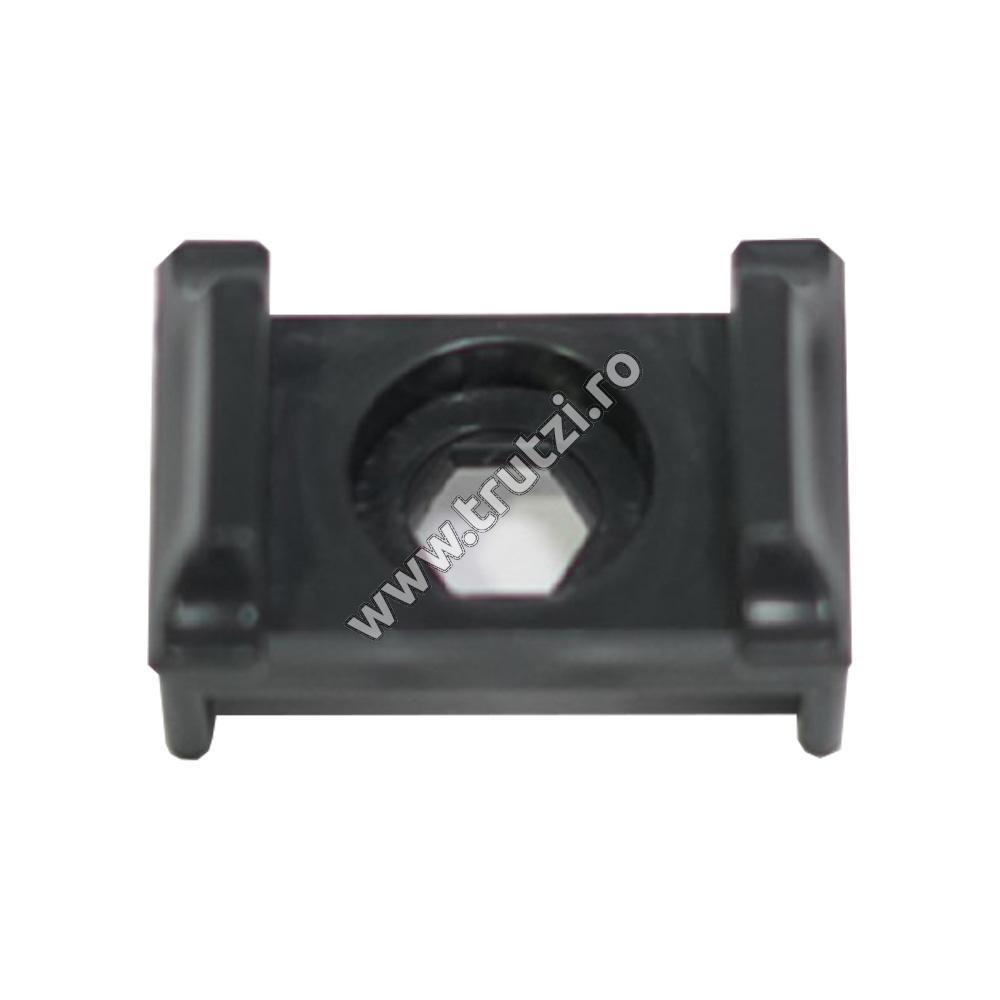 Imagine brida fixare culoare negru a panourilor dublu fir pentru stalp rectangular 60x40 ral7016