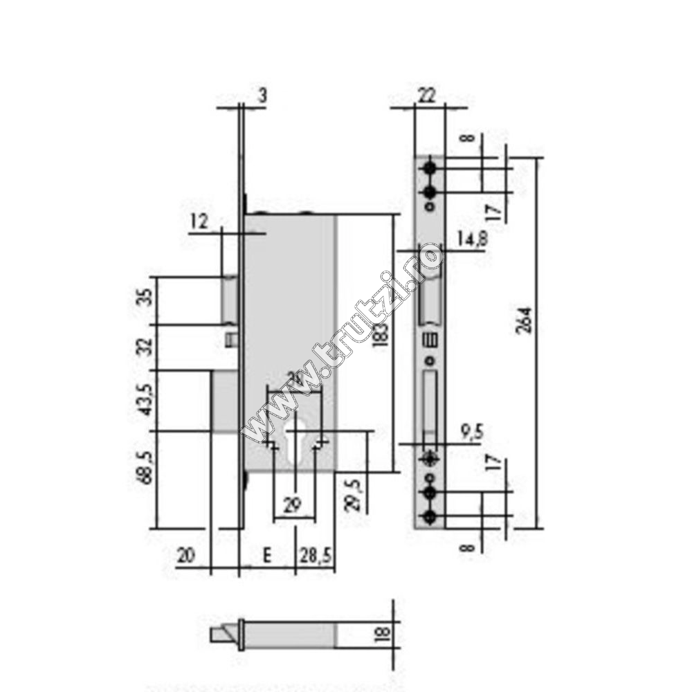 BROASCA ELECTROMAGNETICA CISA H1-264MM, H2-183MM - imagine 2