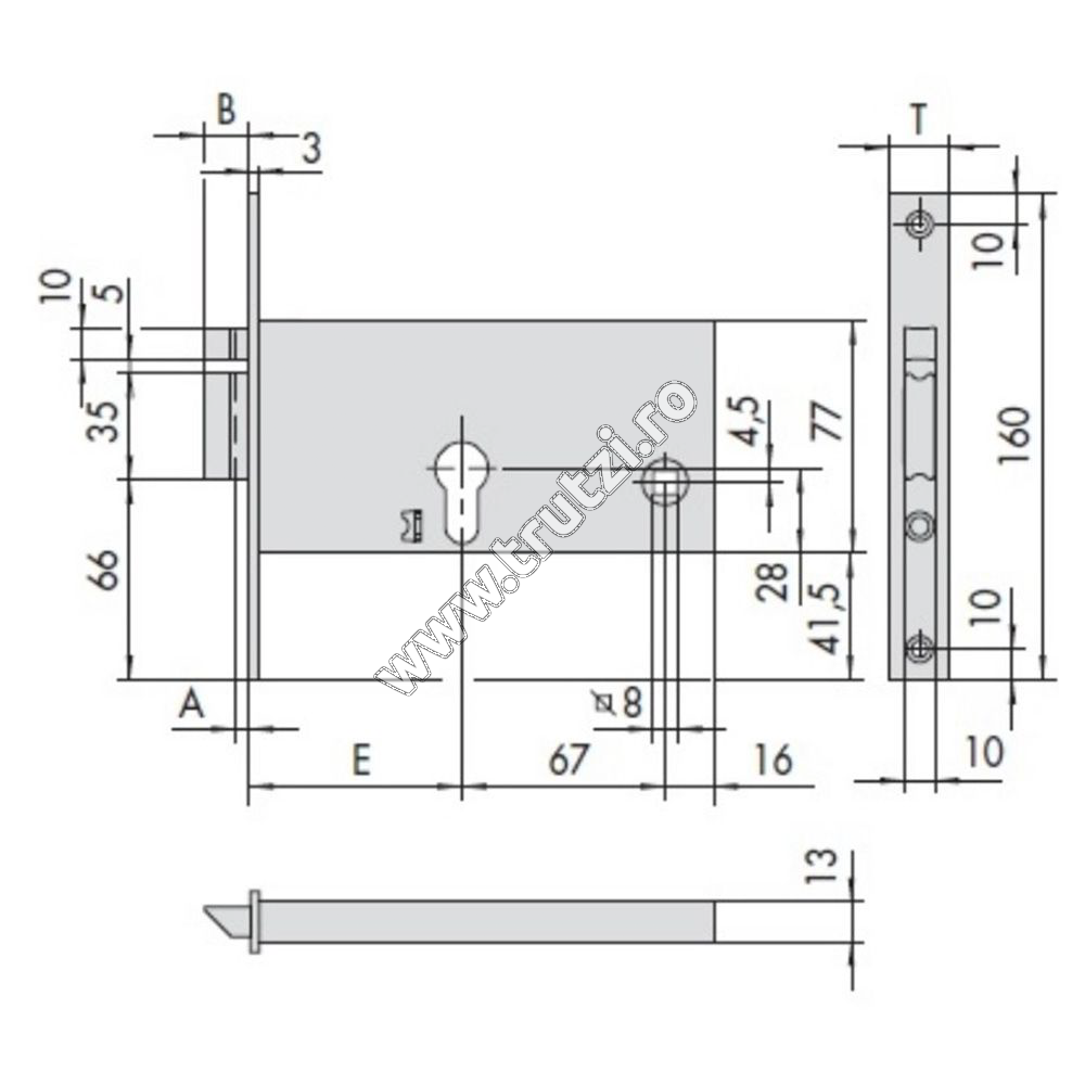Broască electromagnetică îngropată Cisa H1-160mm, H2-77mm