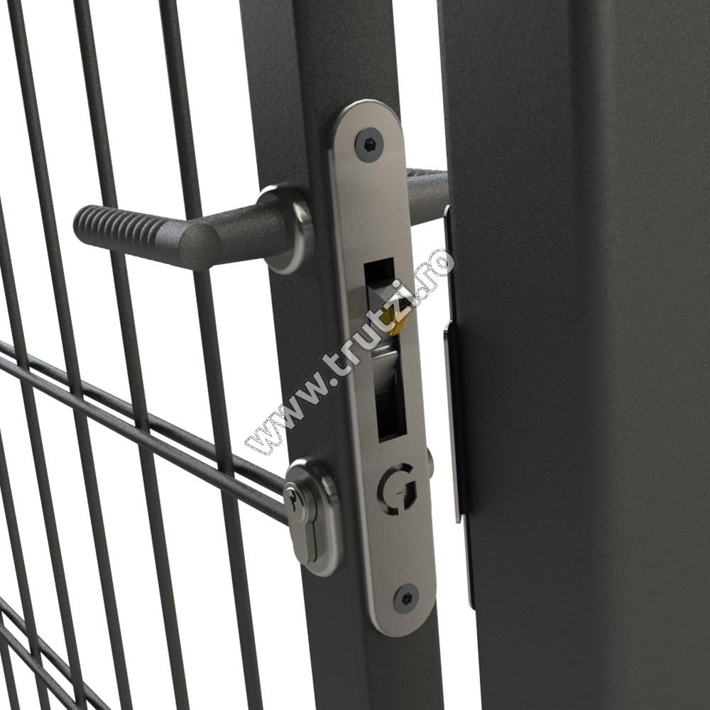 Broască Gatemaster cu mâner negru, pentru profil 40mm, ML4DCP