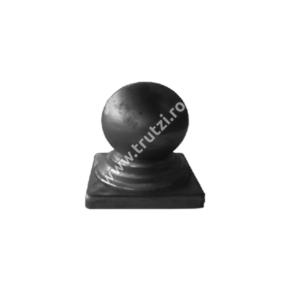 Imagine capac patrat cu bila din tabla baza 80x80mm, gr. 1mm