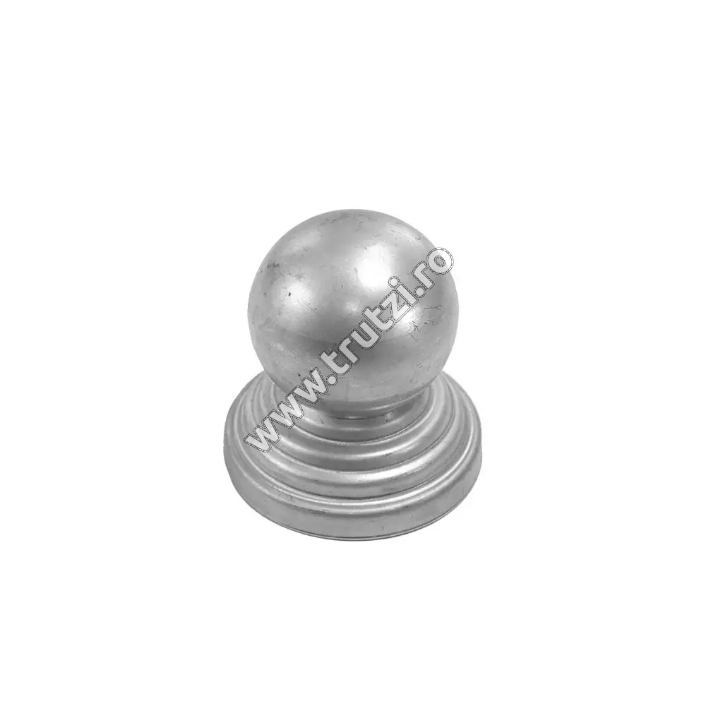 Imagine capac rotund cu bila din tabla baza fi 100mm, gr. 1mm