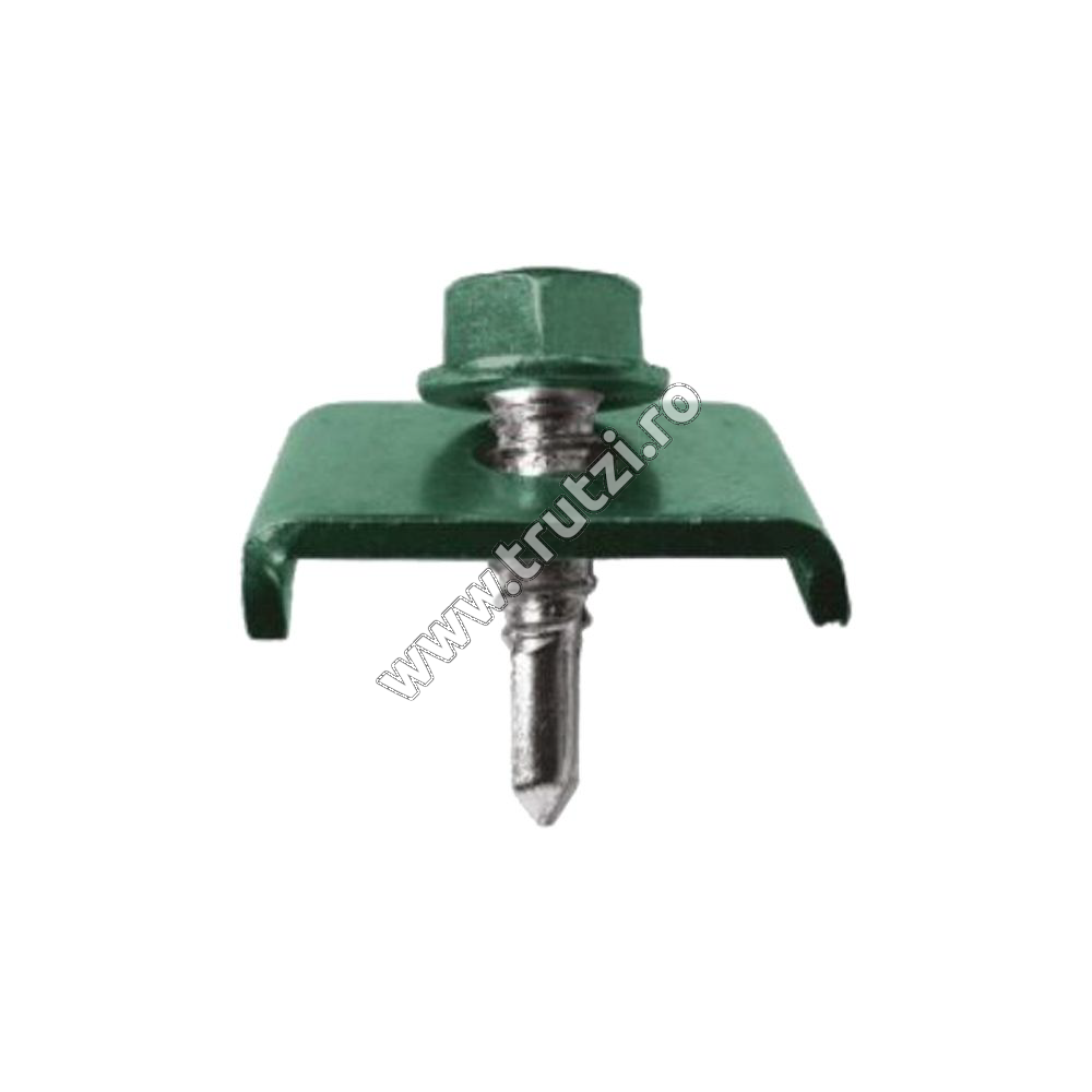 Imagine clema pentru prindere panouri bordurate m6.3x25mm, verde ral 6005