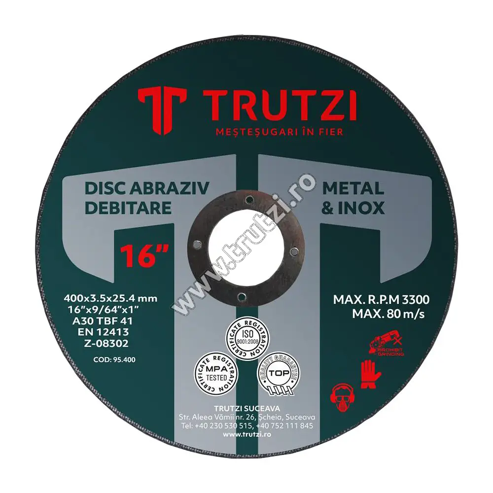 Imagine disc abraziv debitare metal 400x3.5x25.4mm