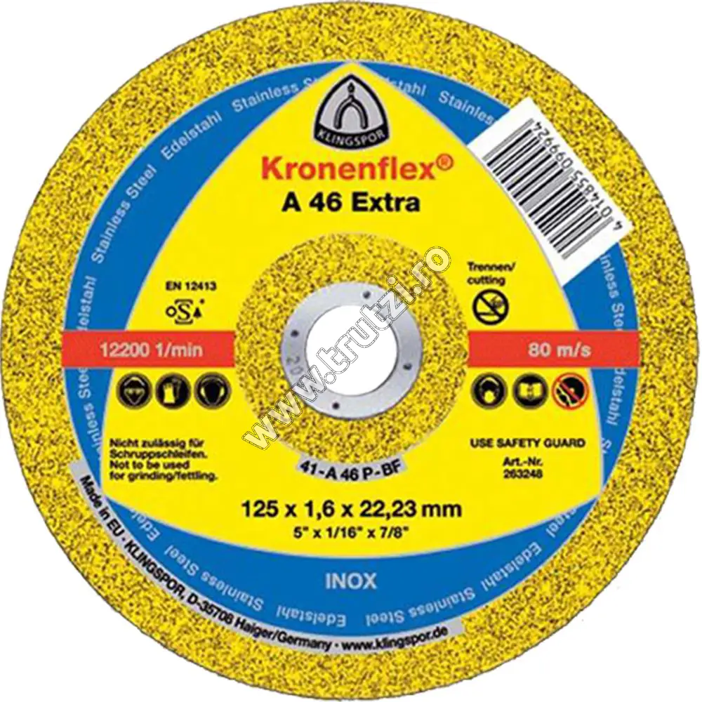 Imagine disc abraziv klingspor pt. taiat 125x1.0mm