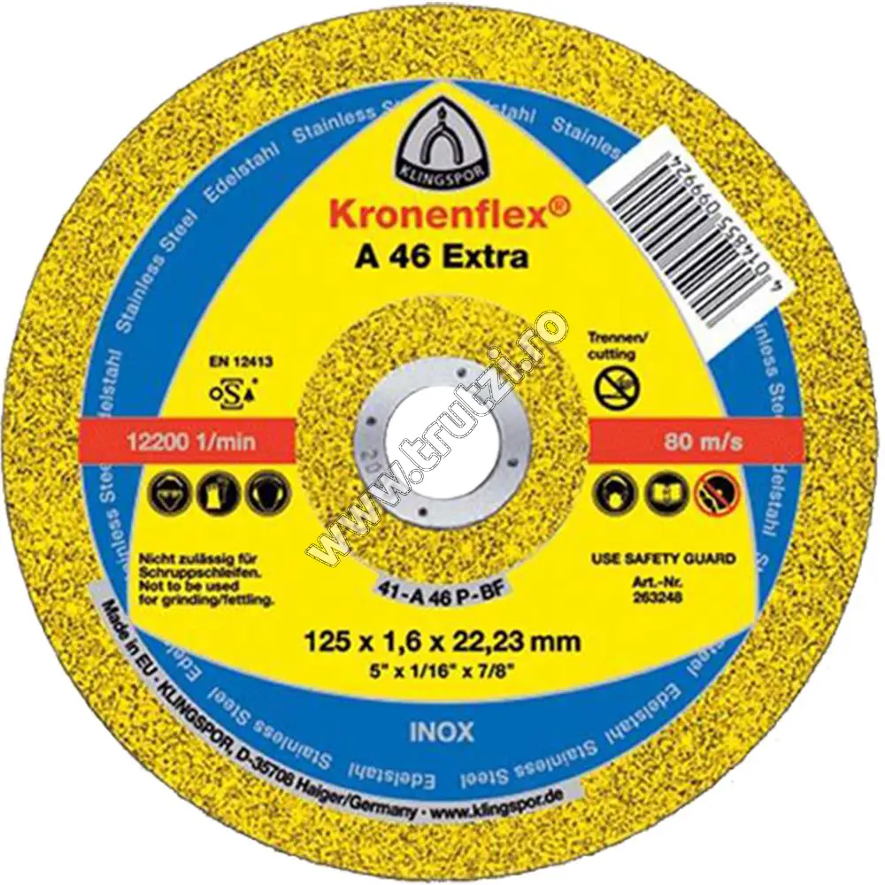 Imagine disc abraziv klingspor pt. taiat 180x2.0mm