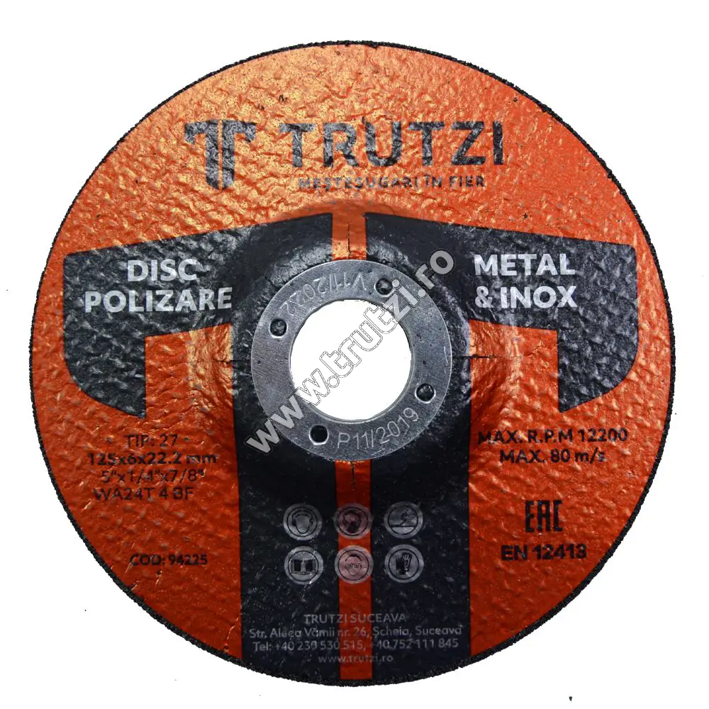Imagine disc abraziv pt. polizat 125x6.0x22.0mm