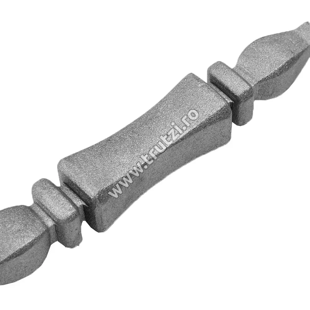 Element de mijloc forjat din oțel bază 12x12mm, H 200mm, L 33mm
