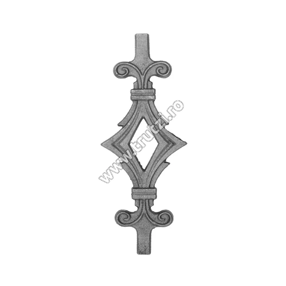 Imagine element de mijloc forjat din otel baza 12x12mm, h 200mm, l 65mm