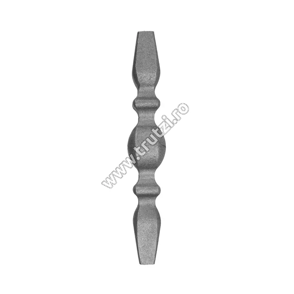 Imagine element de mijloc forjat din otel baza 13x13mm, h 200mm, l 45mm