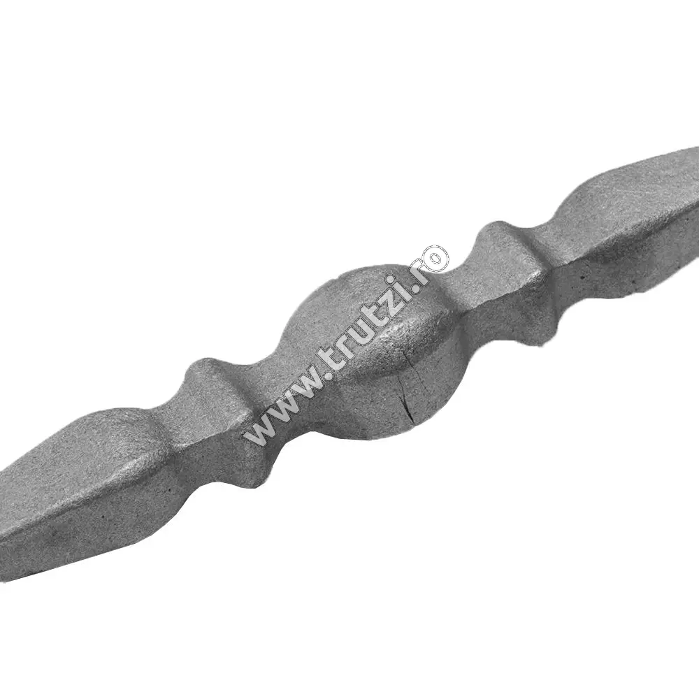 Element de mijloc forjat din oțel bază 13x13mm, H 200mm, L 45mm