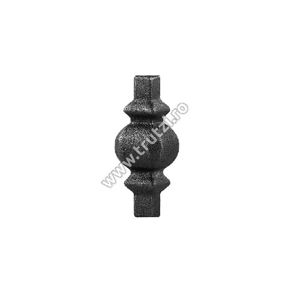 Imagine element de mijloc forjat din otel baza 16x16mm, h 80mm, l 30mm