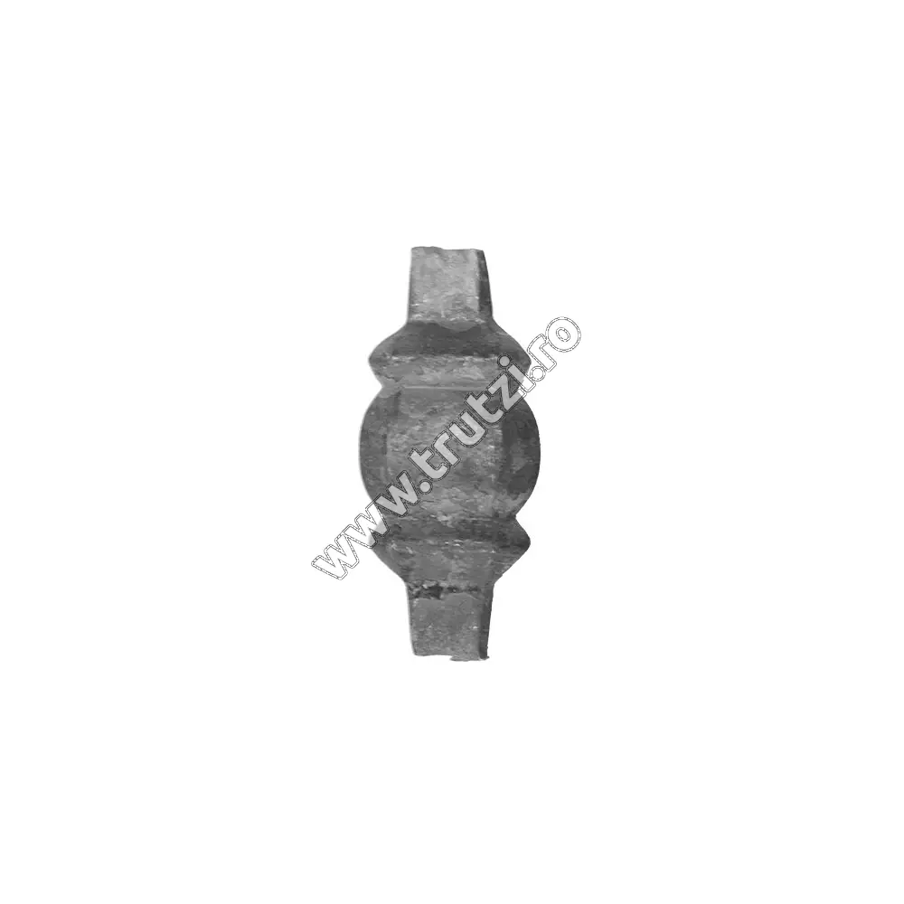 Imagine element de mijloc forjat din otel baza 20x20mm, h 70mm, l 37mm