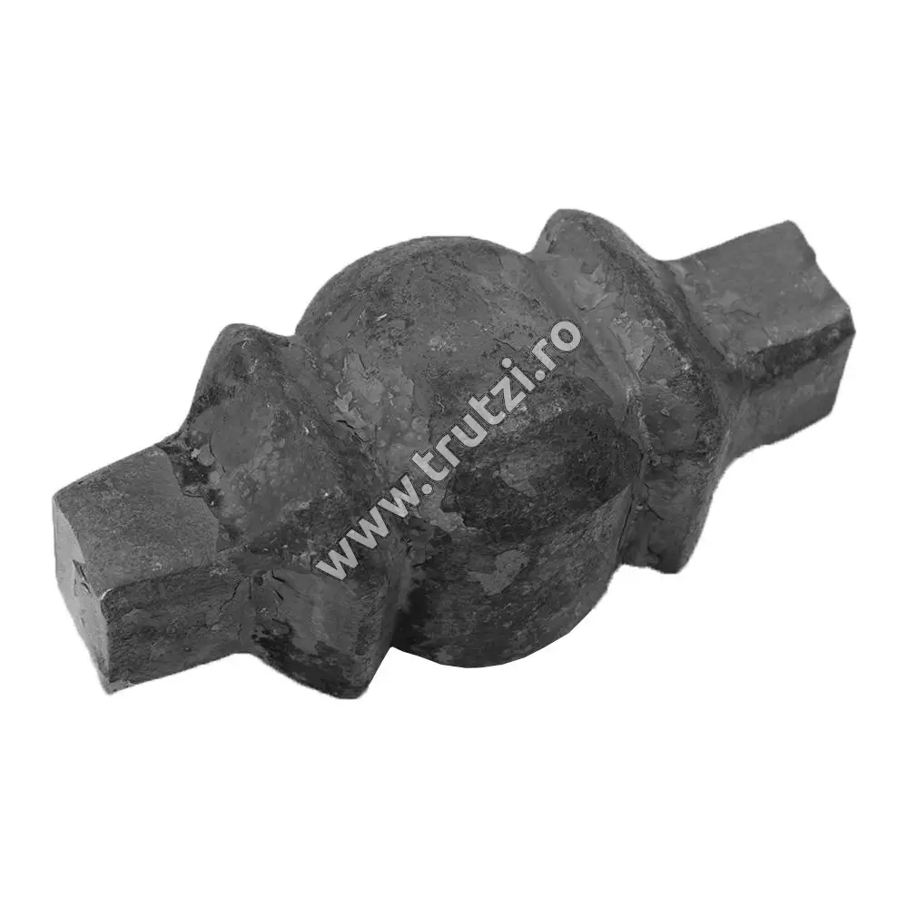 Element de mijloc forjat din oțel bază 20x20mm, H 70mm, L 37mm