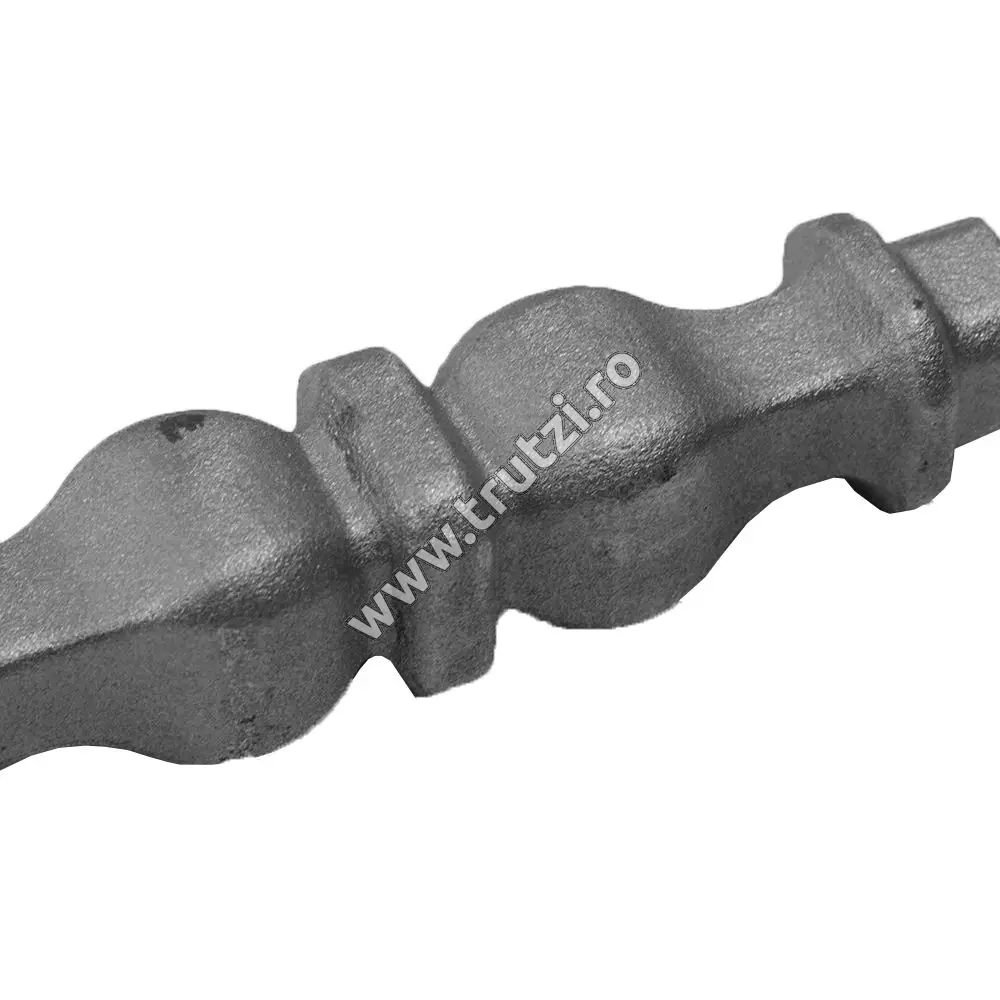 Element de mijloc forjat din oțel bază 24x24mm, H 200mm, L 45mm