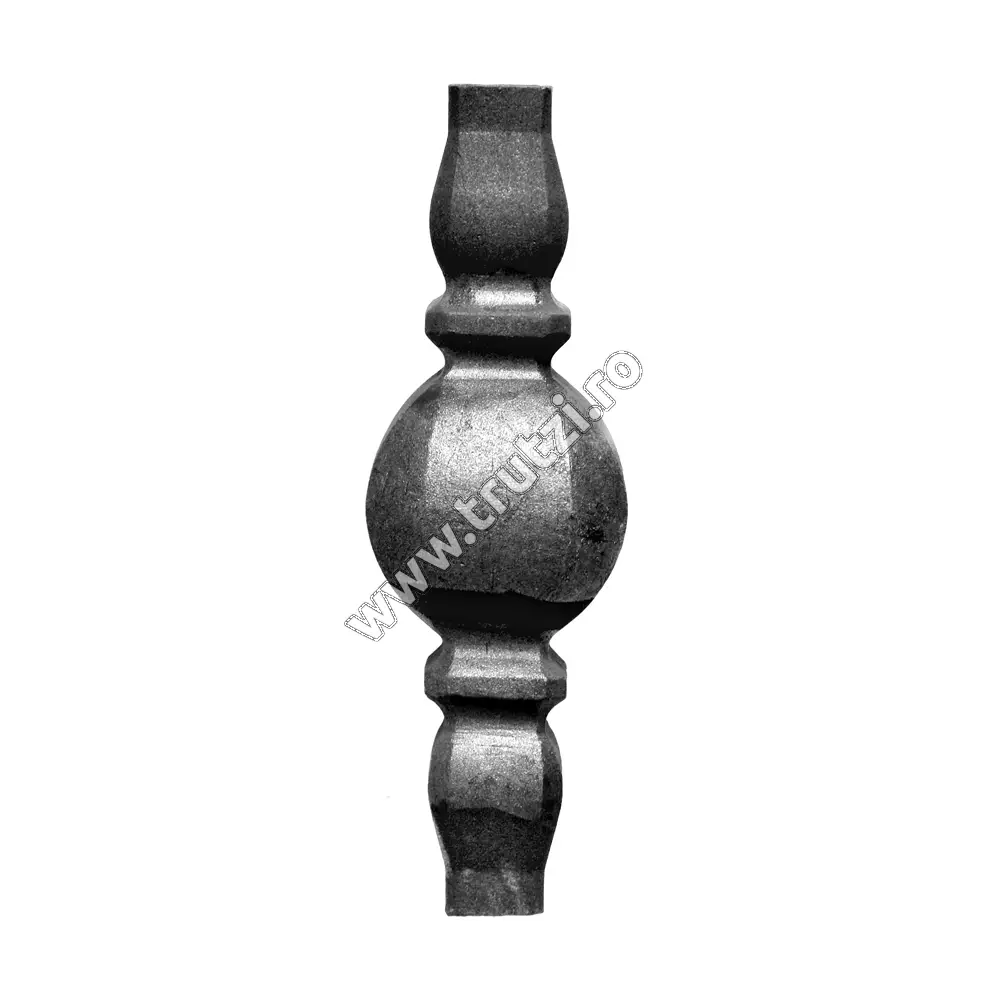 Imagine element de mijloc forjat din otel baza 24x24mm, h 200mm, l 62mm