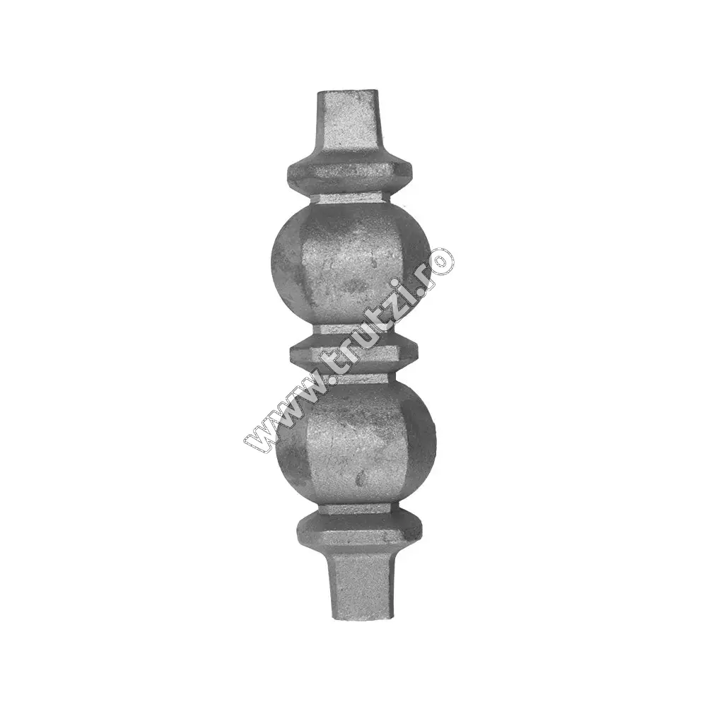 Imagine element de mijloc forjat din otel baza 24x24mm, h 200mm, l 63mm