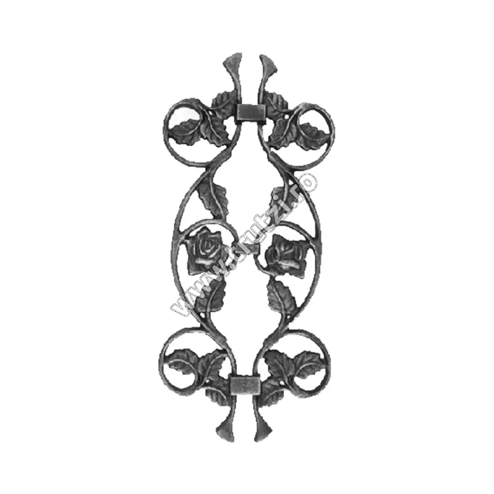 Imagine element decorativ turnat "trandafir" int. 14mm, h 400mm, l 190mm