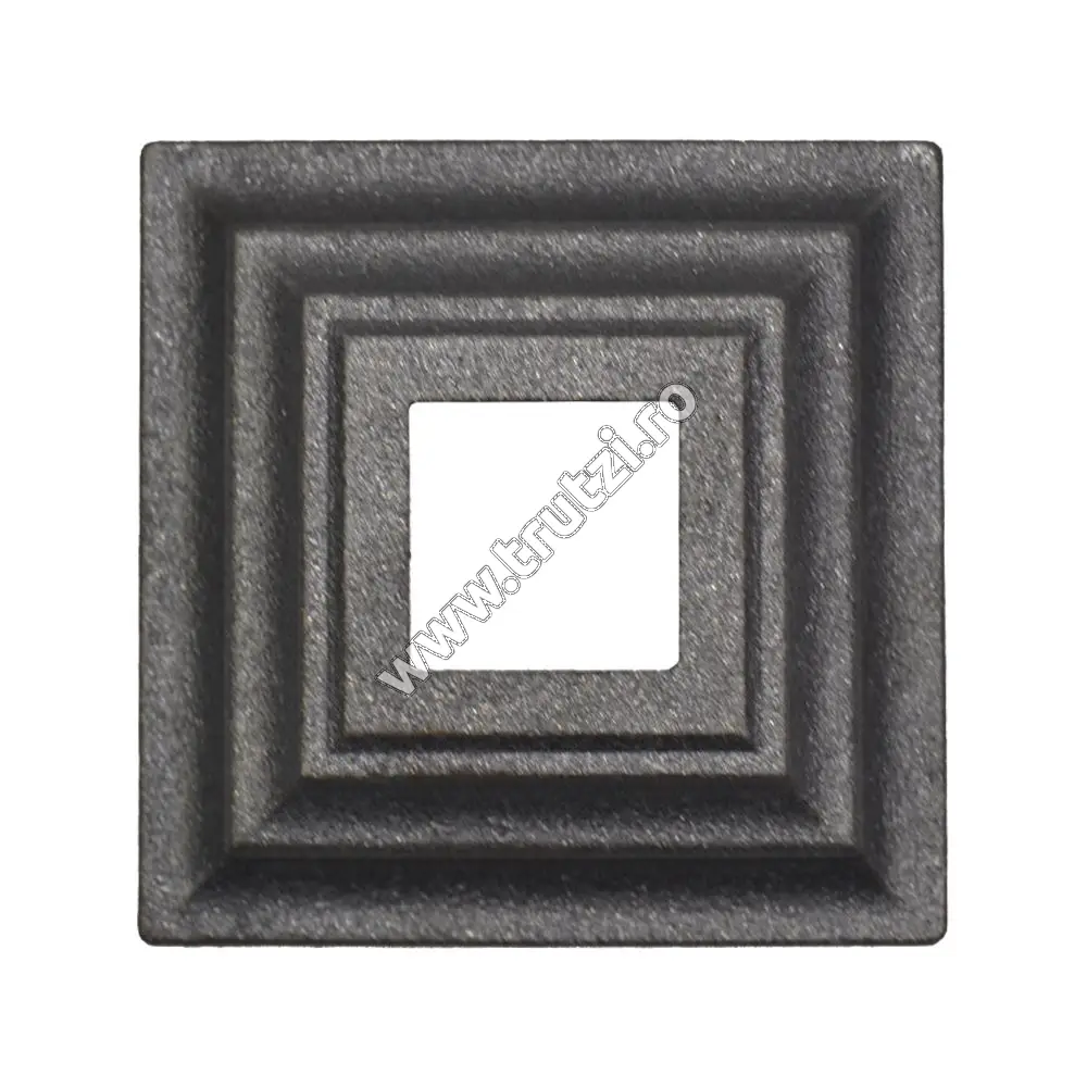 Element mascare turnat 100x100mm, H 44.9mm, gaură 31.5×31.55mm, gr. 3.0mm