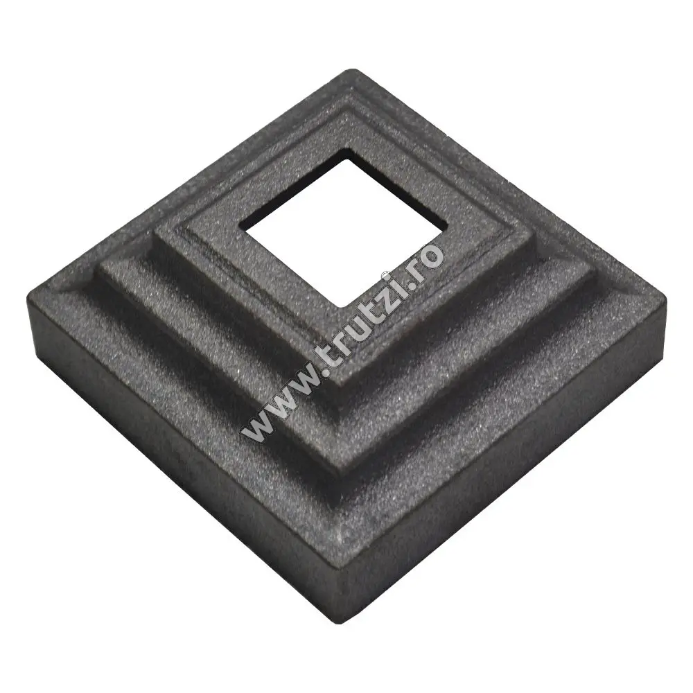 Element mascare turnat 100x100mm, H 44.9mm, gaură 31.5×31.55mm, gr. 3.0mm