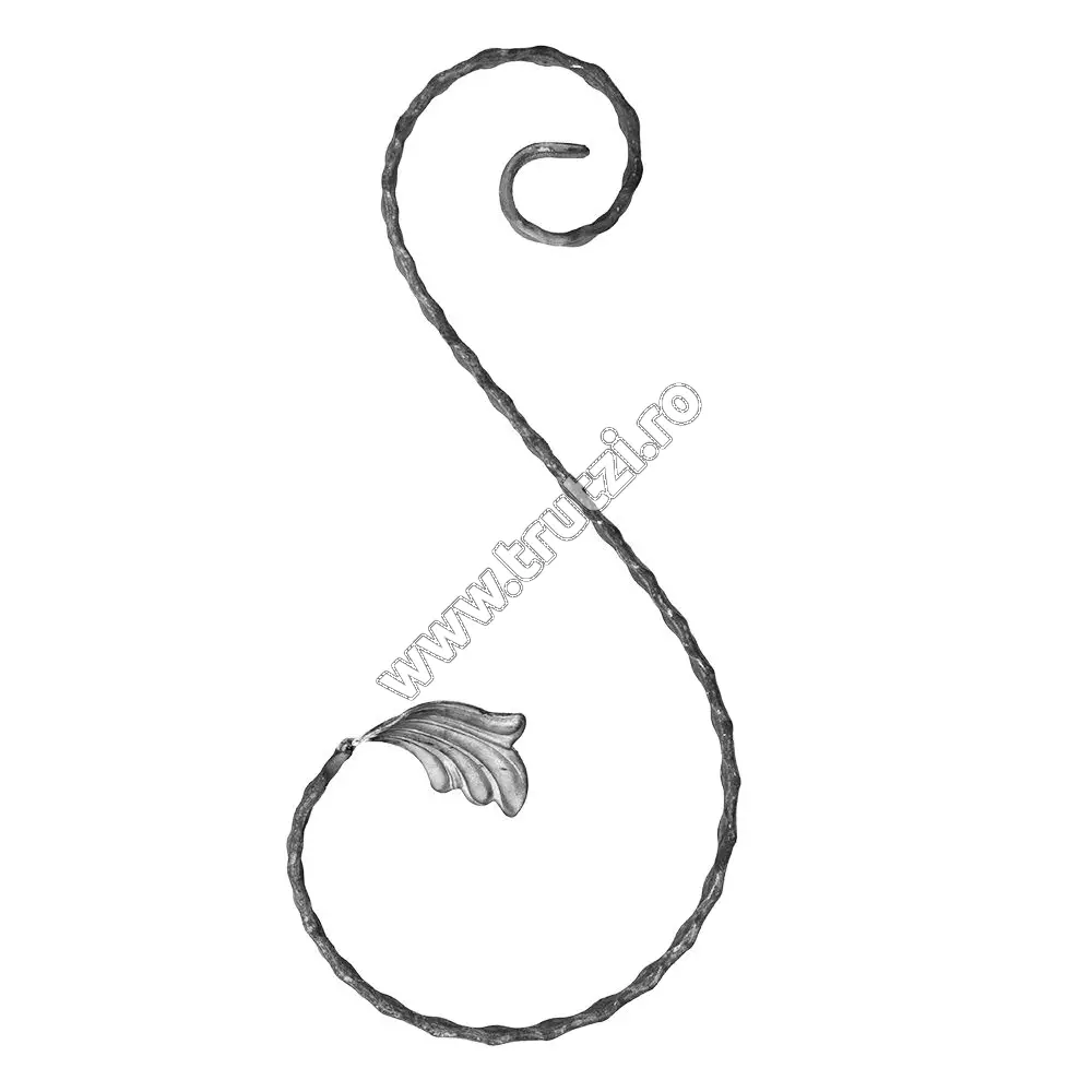 Imagine element " s ' cu frunza sect 12x5 mm amprentat , h 350 mm , l 150 mm