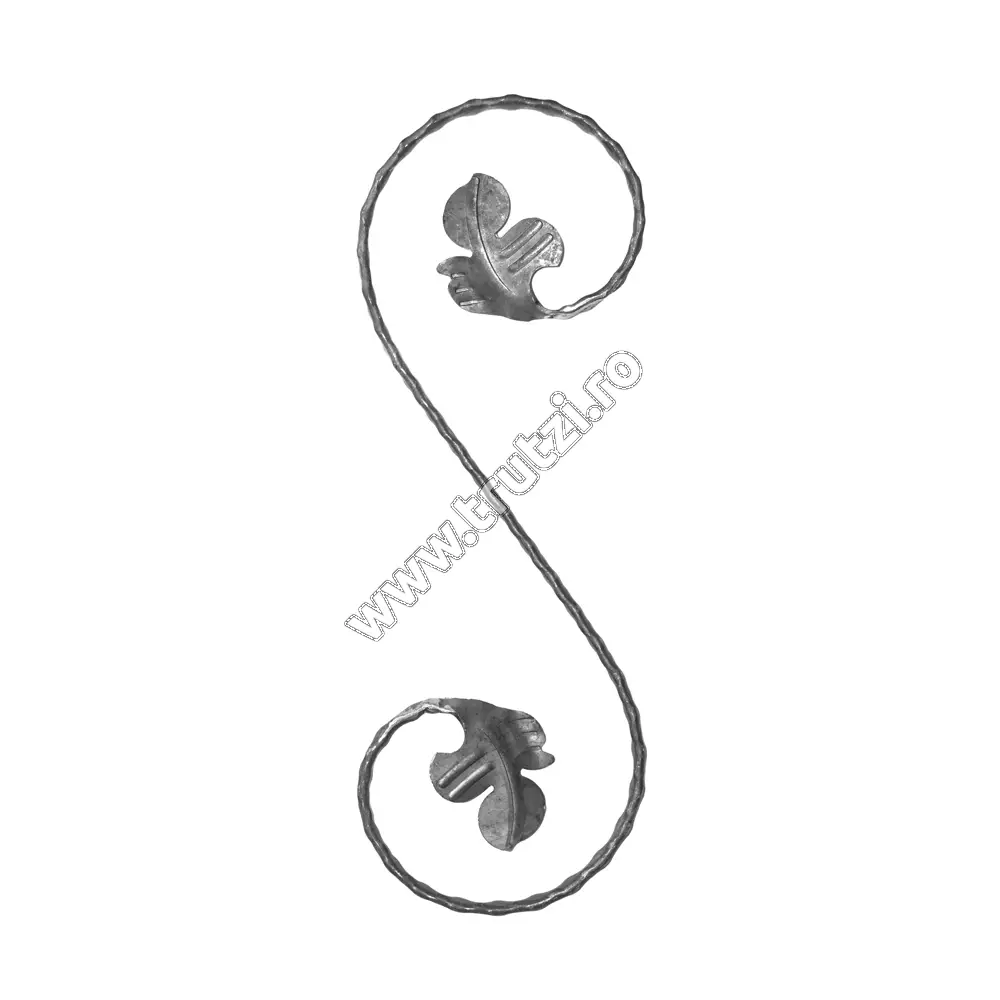 Imagine element "s” cu frunza sect. 12x5mm amprentat, h 250mm, l 100mm