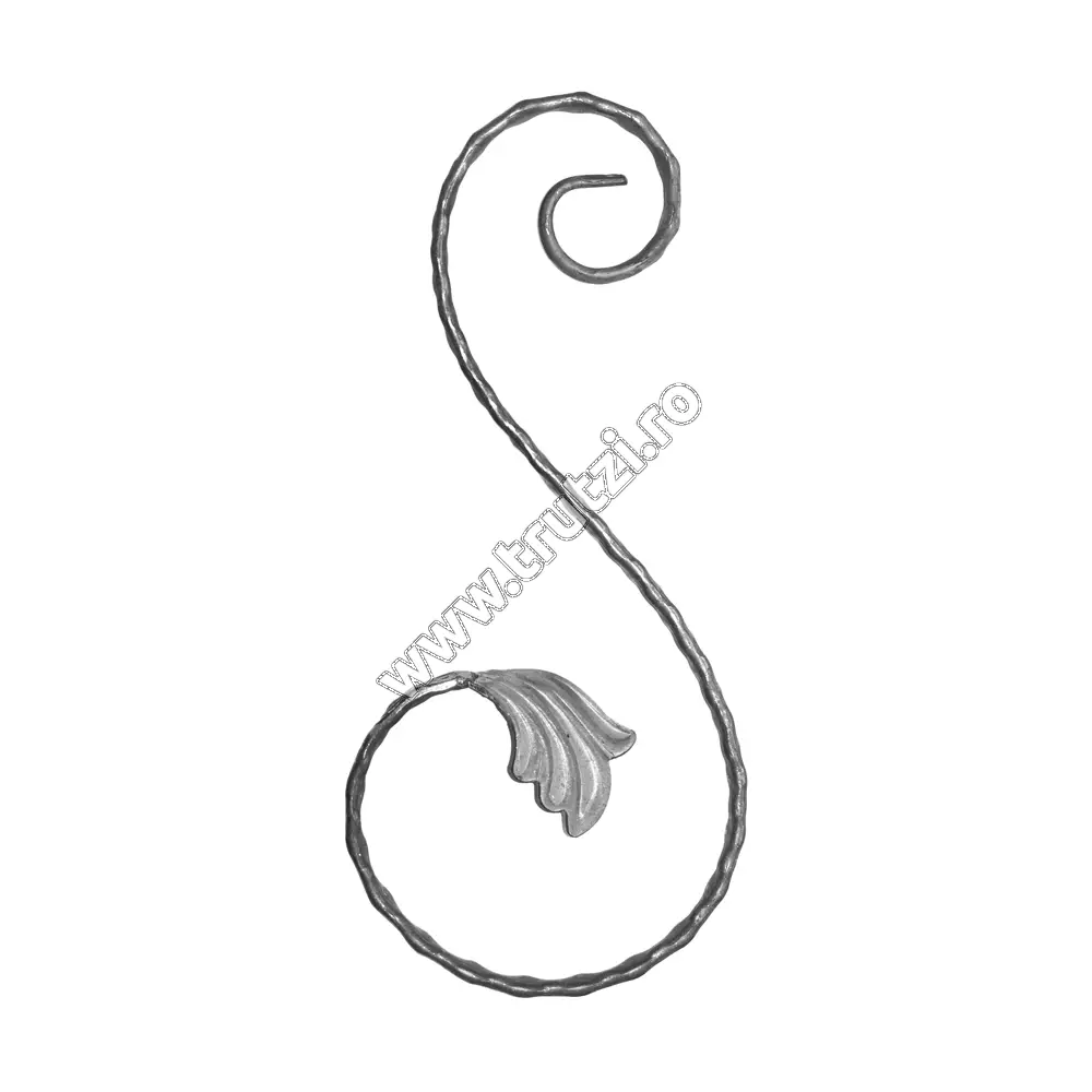 Imagine element „s” cu frunza sect. 12x5mm amprentat, h 300mm, l 135mm