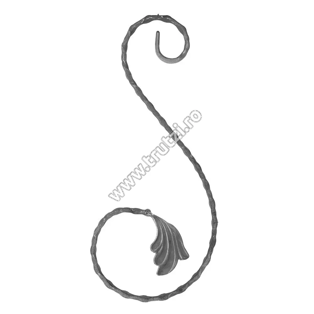 Imagine element „s” cu frunza sect. 12x5mm amprentat, h 300mm, l 135mm