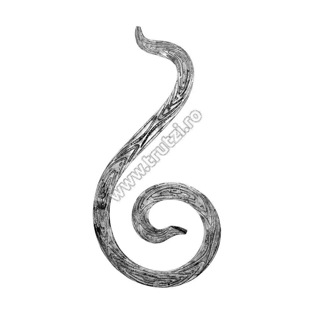 Imagine element "s" sect 25x5mm, amprentat transversal, h 470mm, l 230mm, dreapta