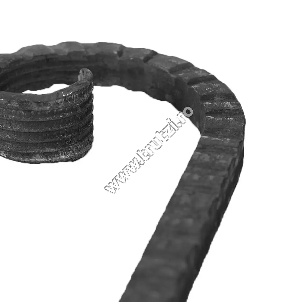 Element virgulă sect. 12x12mm amprentat transversal, H 150mm, L 90mm