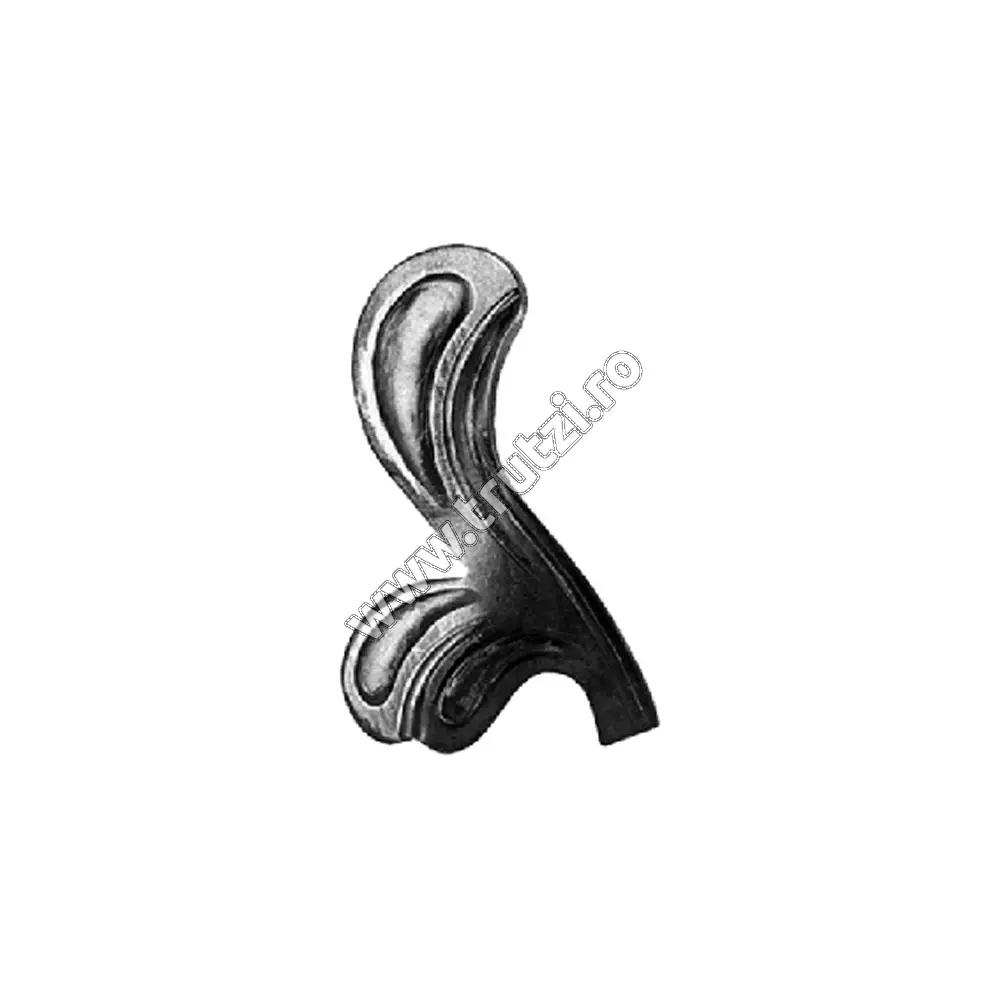 Imagine frunza din tabla ambutisata h 102mm, l 67mm, gr. 2mm