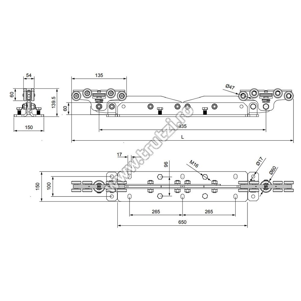 Kit Bullet Comunello pentru poartă autoportantă, CGS-600.18.m