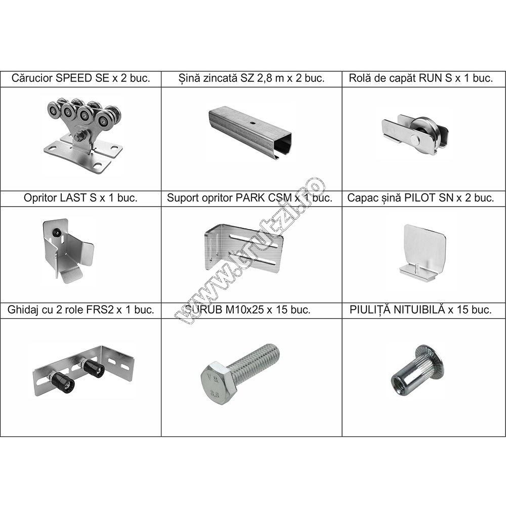 Kit complet poartă autoportantă D=4ml, g=325kg, all în one S e-box 4