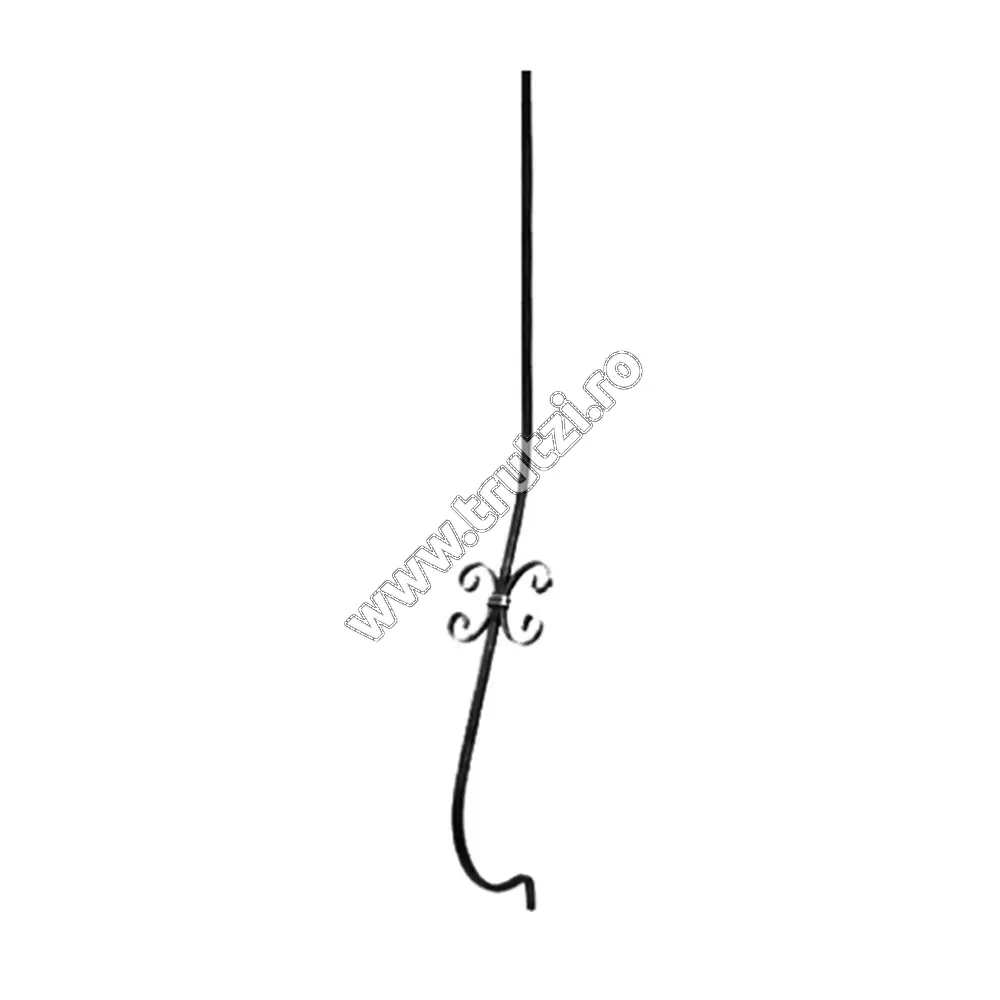 Imagine montant curbat sect. 12x12mm, h 1700mm, int. 180mm, l 150mm