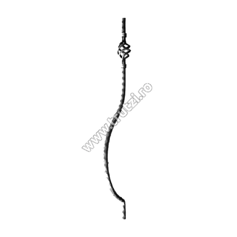 Imagine montant curbat sect. 12x12mm, int. 110mm, h 900mm, l 60mm