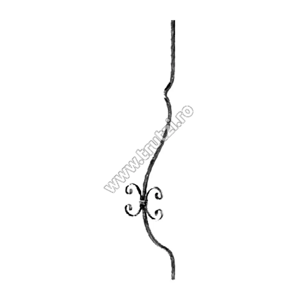 Imagine montant curbat sect. 12x12mm, int. 130mm, h 900mm, l 150mm