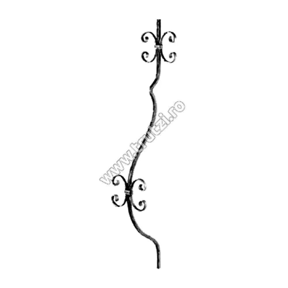 Imagine montant curbat sect. 12x12mm, int. 130mm, h 900mm, l 150mm