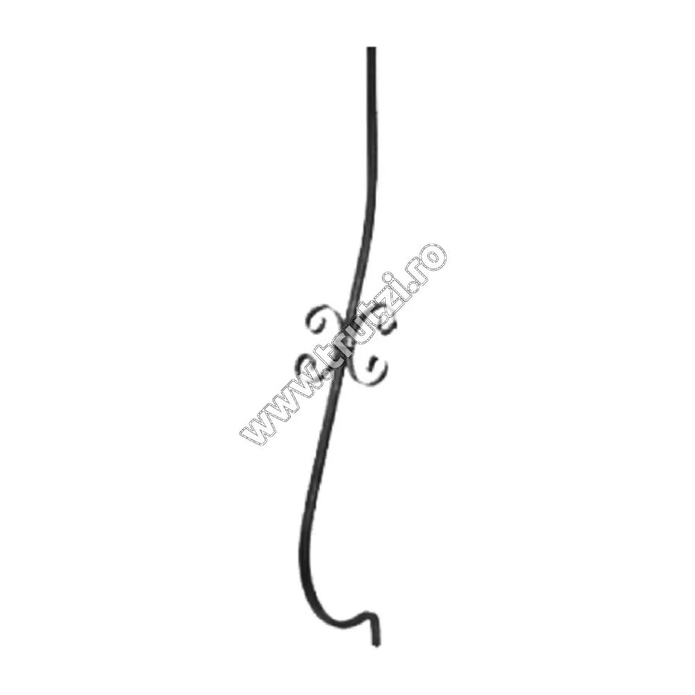 Imagine montant curbat sect. 12x12mm, int. 180mm, h 900mm, l 150mm