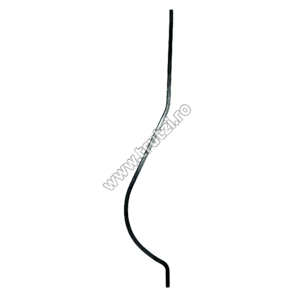 Imagine montant curbat sect. 12x12mm lis, int. 160mm, h 900m    m