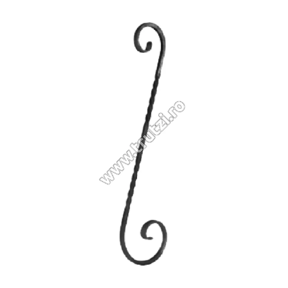 Imagine montant curbat sect. 12x12mm rasucit, h 900mm, l 150mm