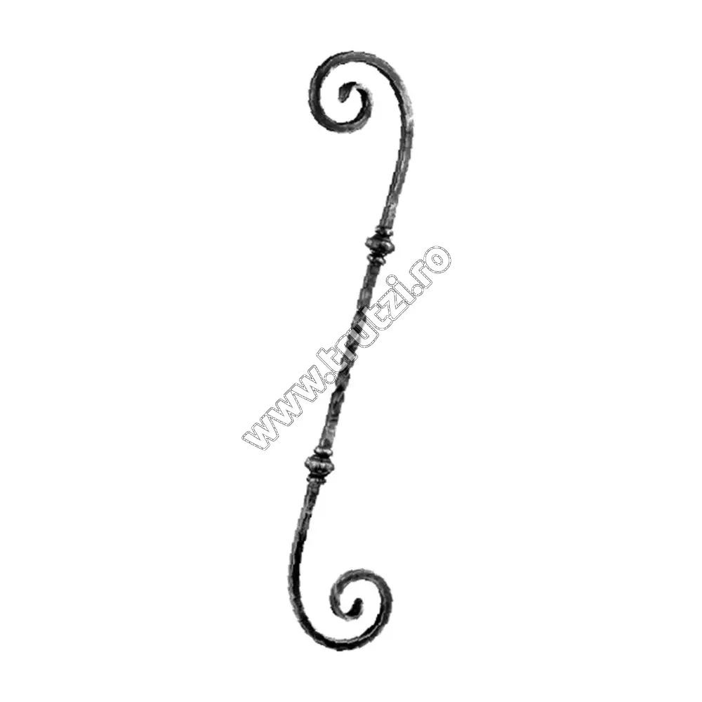Imagine montant curbat sect. 12x12mm rasucit, h 900mm, l 150mm